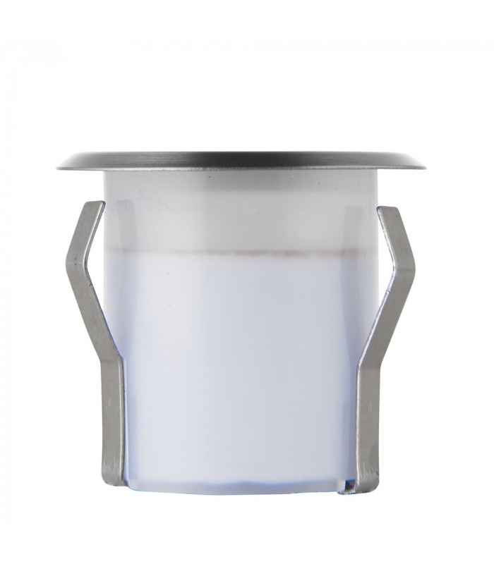 Outdoor Coastal Recessed Ground Light Blue IP67 0.8W Marine Grade Brushed Stainless Steel & Frosted