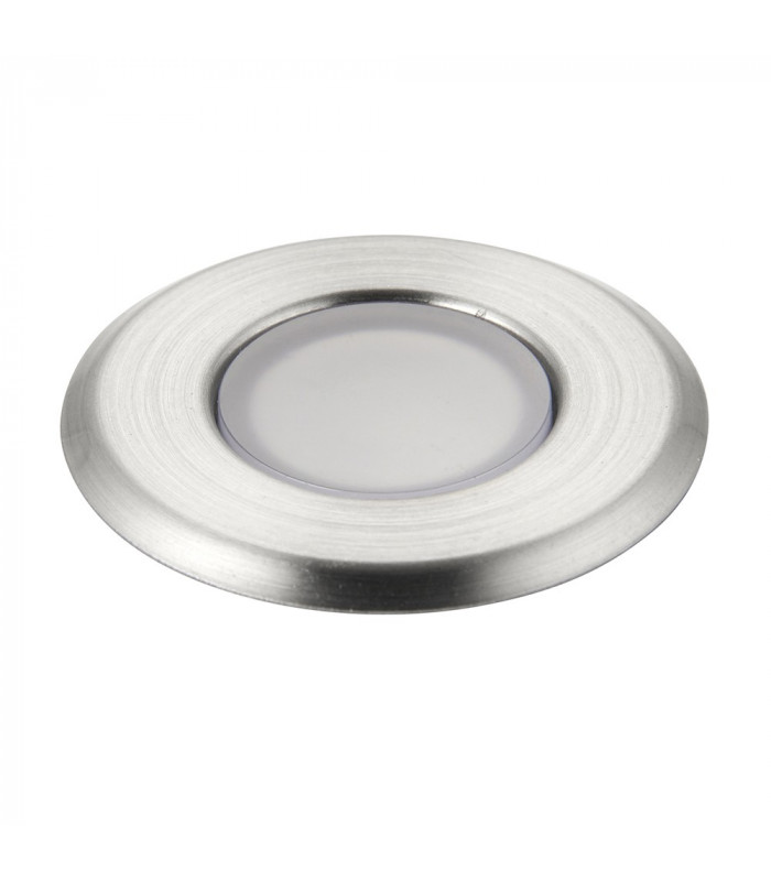 Outdoor Coastal Recessed Ground Light Blue IP67 0.8W Marine Grade Brushed Stainless Steel & Frosted