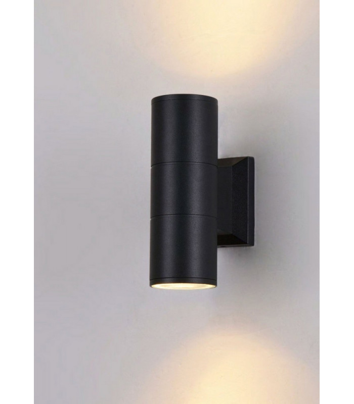Wall Lamp Black, 2 Light IP54, GU10