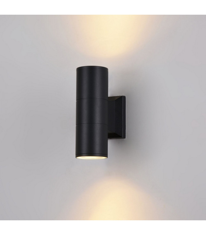 Wall Lamp Black, 2 Light IP54, GU10