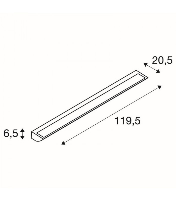Outdoor Floodlight, LED, 3000K, Silver-Grey, W/H/D 119.5/6.5/20.5 Cm
