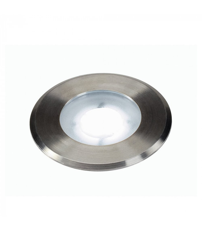 Flat 230V LED Inground Fitting, Round, 4.3W LED, 5000K, Stainless Steel Bezel