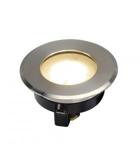 Flat 230V LED Inground Fitting, Round, 4.3W LED, 3000K, Stainless Steel Bezel