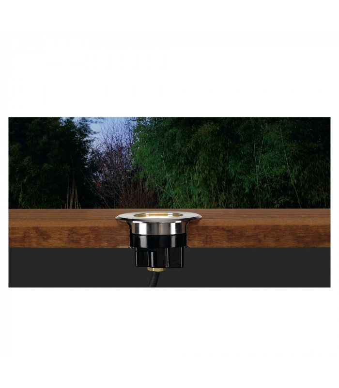 Flat 230V LED Inground Fitting, Round, 4.3W LED, 3000K, Stainless Steel Bezel
