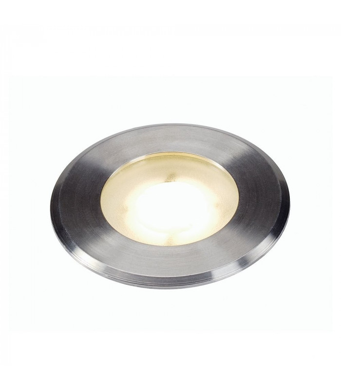 Flat 230V LED Inground Fitting, Round, 4.3W LED, 3000K, Stainless Steel Bezel