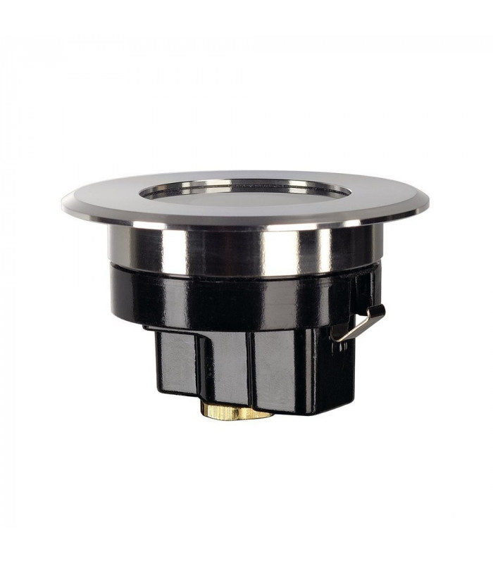 Flat 230V LED Inground Fitting, Round, 4.3W LED, 3000K, Stainless Steel Bezel