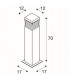 Bollard Light, Granite, Salt & Pepper, E27, max. 15W, IP44