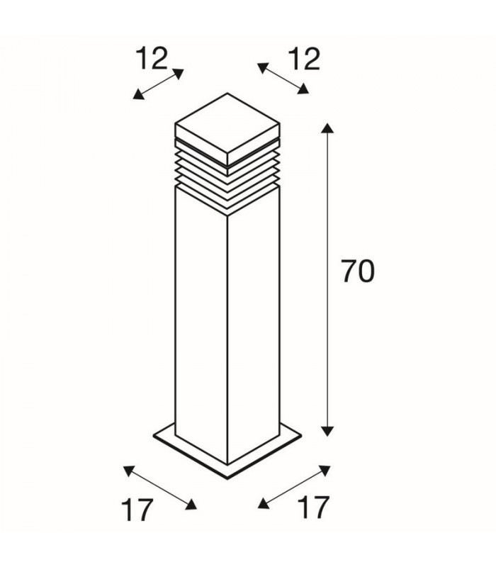 Bollard Light, Granite, Salt & Pepper, E27, max. 15W, IP44