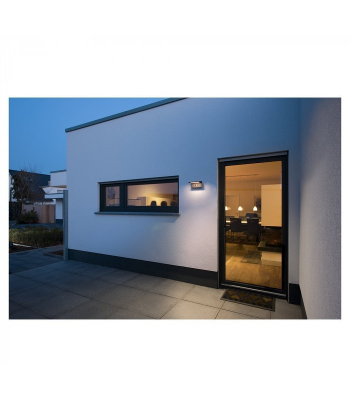 Solar LED Outdoor Recessed Wall Light, Anthracite, 3000K