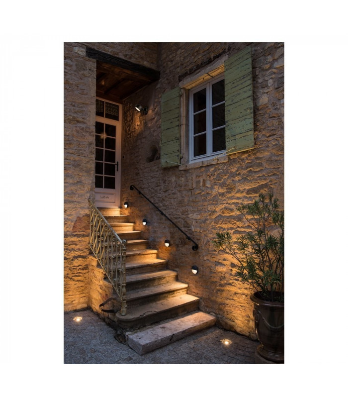 Outdoor LED Round Recessed Wall Light Anthracite 3000K