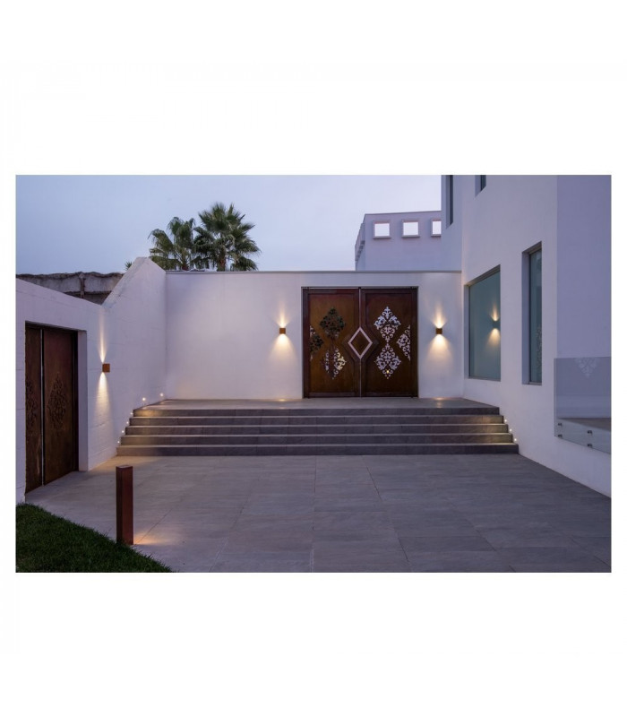 Outdoor Recessed Wall Light Rust 3000K IP65 Dimmable