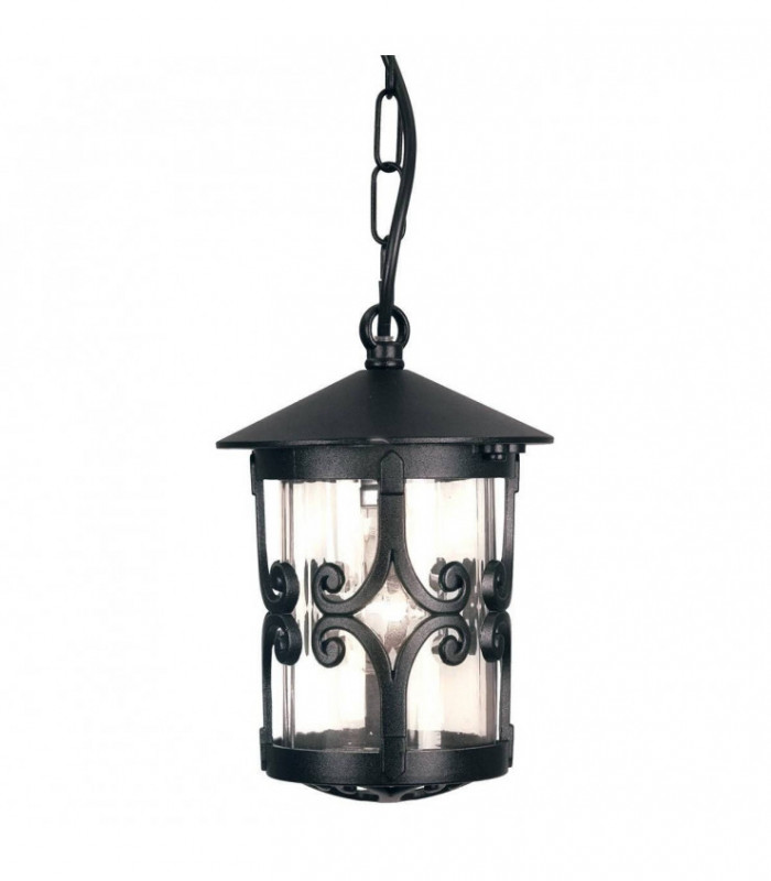 1 Light Outdoor Ceiling Lantern Black, E27