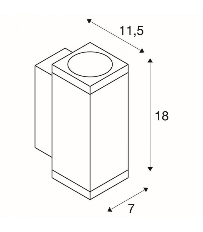 Square Up Down Outdoor LED Surface-Mounted Wall Light Anthracite 3000/4000K