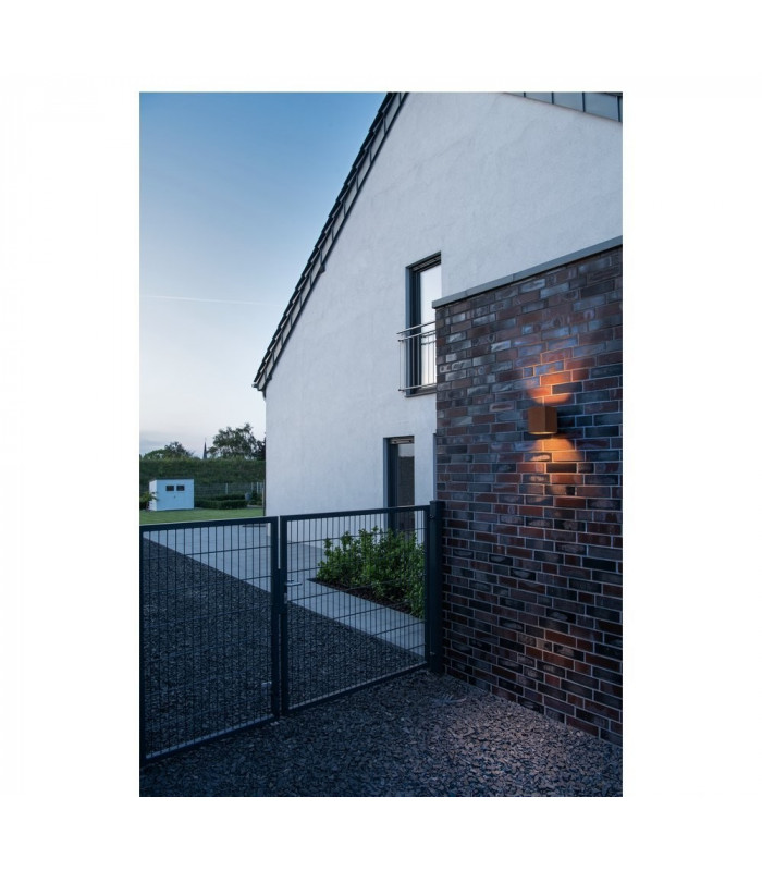 Up Down, Outdoor LED Surface-Mounted Wall Light Square Rust Switch 3000/4000K