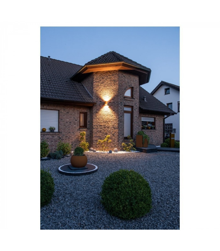 Up Down, Outdoor LED Surface-Mounted Wall Light Round Rust Switch 3000/4000K
