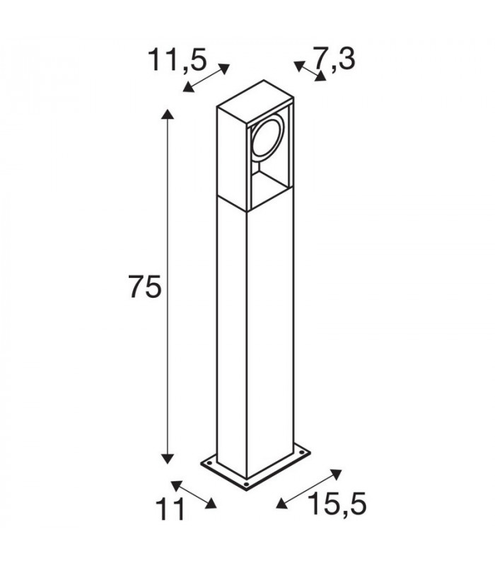 Outdoor LED Free-Standing Light Single Anthracite Switch 3000/4000K