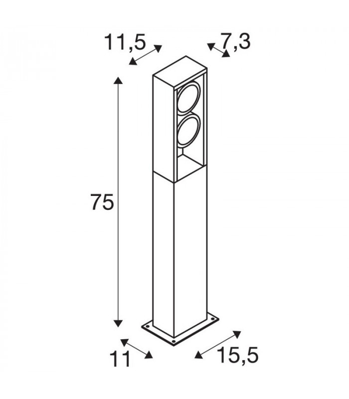 Outdoor LED Free-Standing Light Double Anthracite Switch 3000/4000K