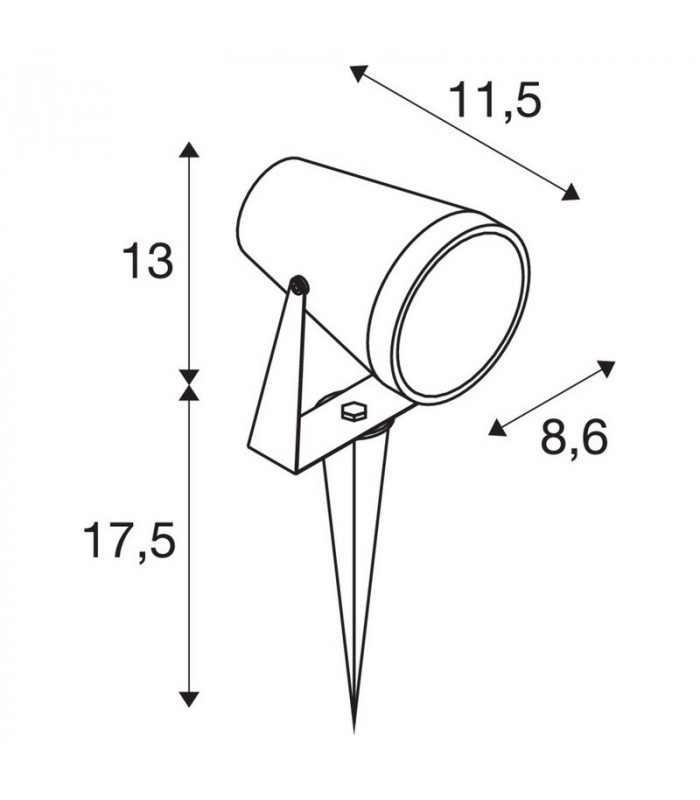 Outdoor Ground Spike Light Black
