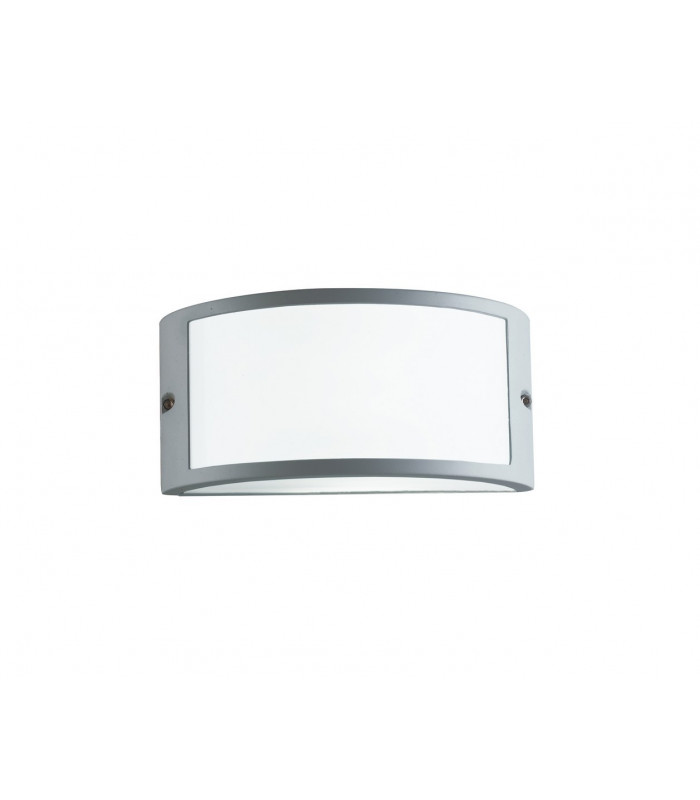 Outdoor Aluminum Flush Wall Lamp Silver, E27