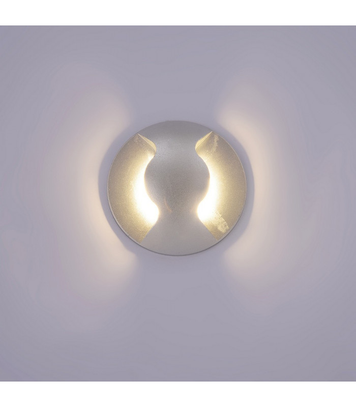 Modern LED Outdoor Wall Lamp Silver, Warm White 3000K 300lm, IP44