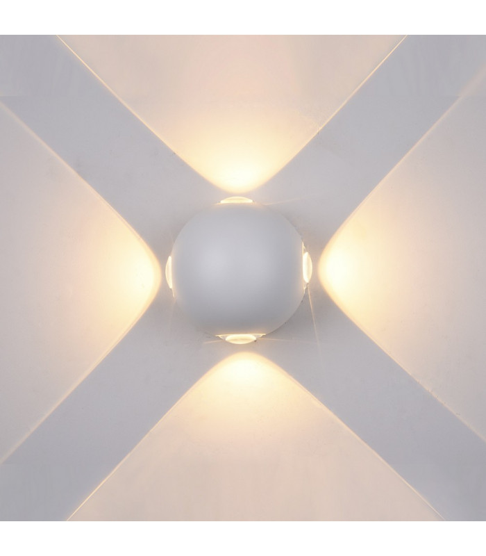 Modern LED Outdoor Wall Lamp White, Warm White 3000K 280lm, IP44