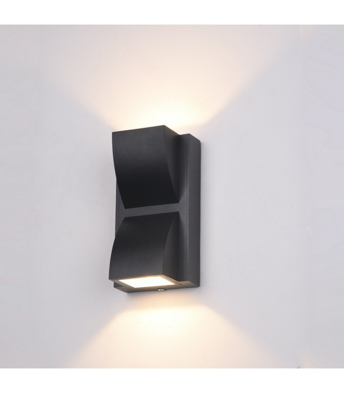 Modern LED Outdoor Wall Lamp Black, Warm White 3000K 120lm, IP54