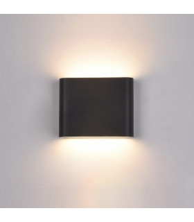 Modern LED Outdoor Wall Lamp Black, Warm White 3000K 360lm, IP44