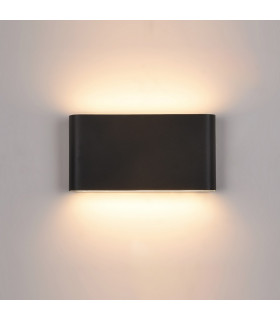 Modern LED Outdoor Wall Lamp Black, Warm White 3000K 720lm, IP44