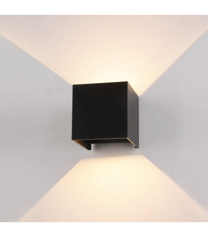 Modern LED Outdoor Wall Lamp Black, Warm White 3000K 300lm, IP44