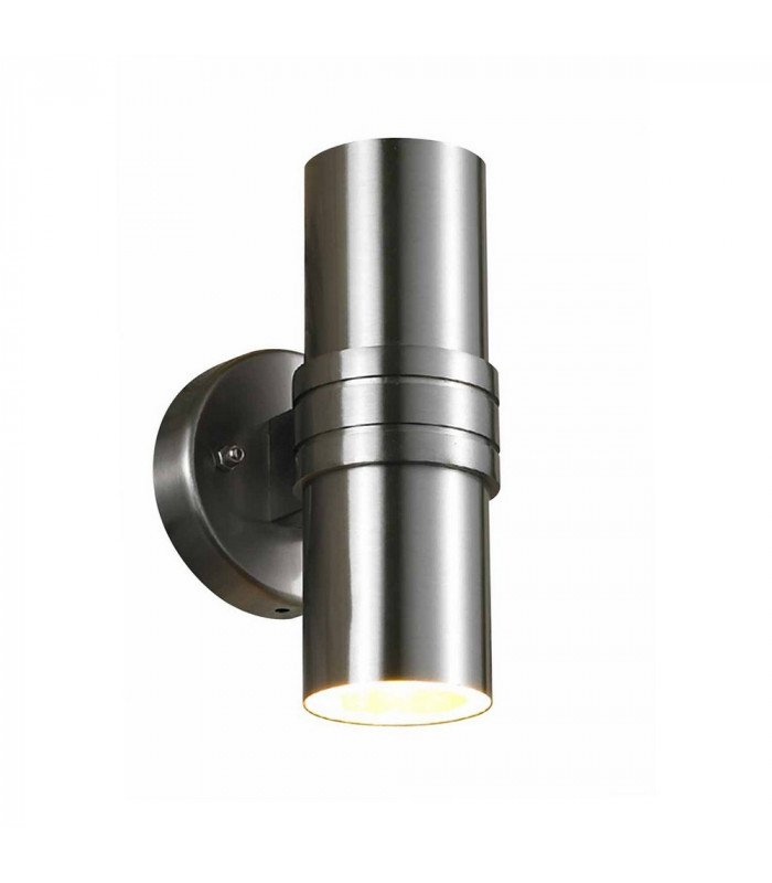 Modern Outdoor Wall Lamp Satin 2 Light  with Clear Shade, GU10, IP44