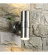 Modern Outdoor Wall Lamp Satin 2 Light  with Clear Shade, GU10, IP44
