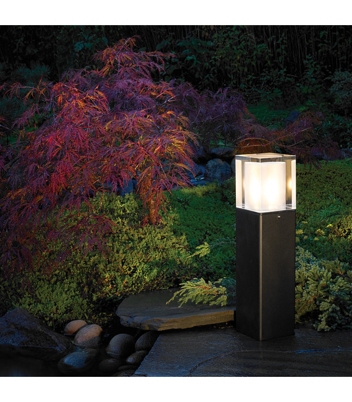 Outdoor Medium Bollard, Black, IP65, E27