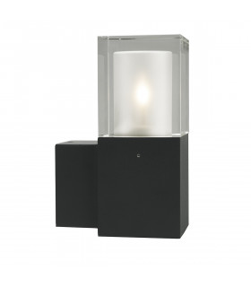 Outdoor 1 Light Wall Light, Black, IP65, E27