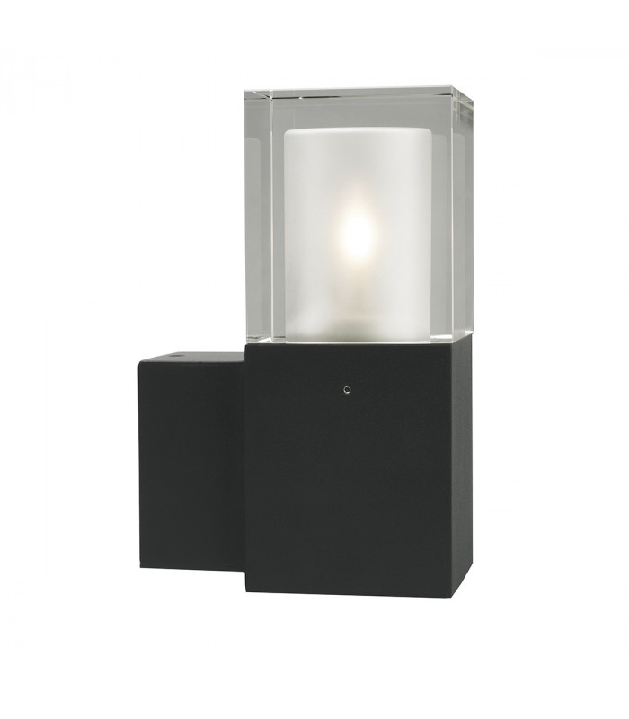 Outdoor 1 Light Wall Light, Black, IP65, E27