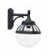 Outdoor 1 Light Down Globe Wall Light, Black, IP54, E27