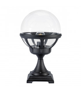 Outdoor 1 Light Pedestal, Black, IP54, E27
