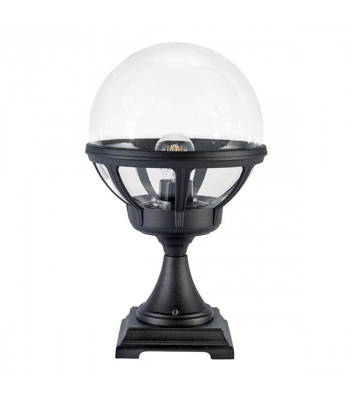 Outdoor 1 Light Pedestal, Black, IP54, E27
