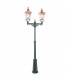 Outdoor Twin Head Lamp Post, Copper & Black, IP44, E27