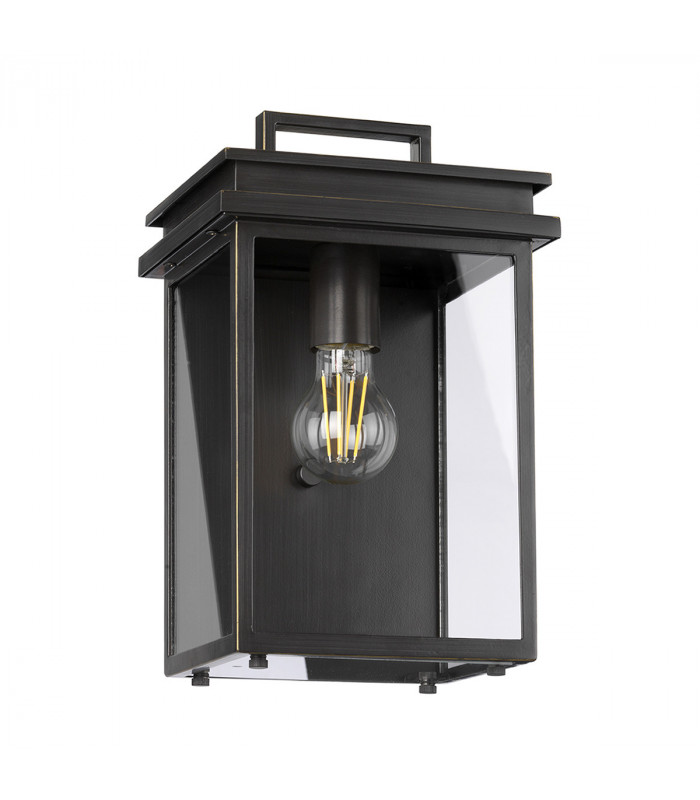 Outdoor 1 Light Wall Lantern, Antique Bronze, IP44, E27
