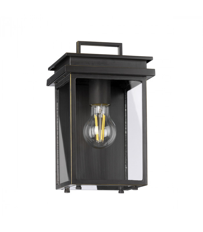 Outdoor 1 Light Wall Lantern, Antique Bronze, IP44, E27