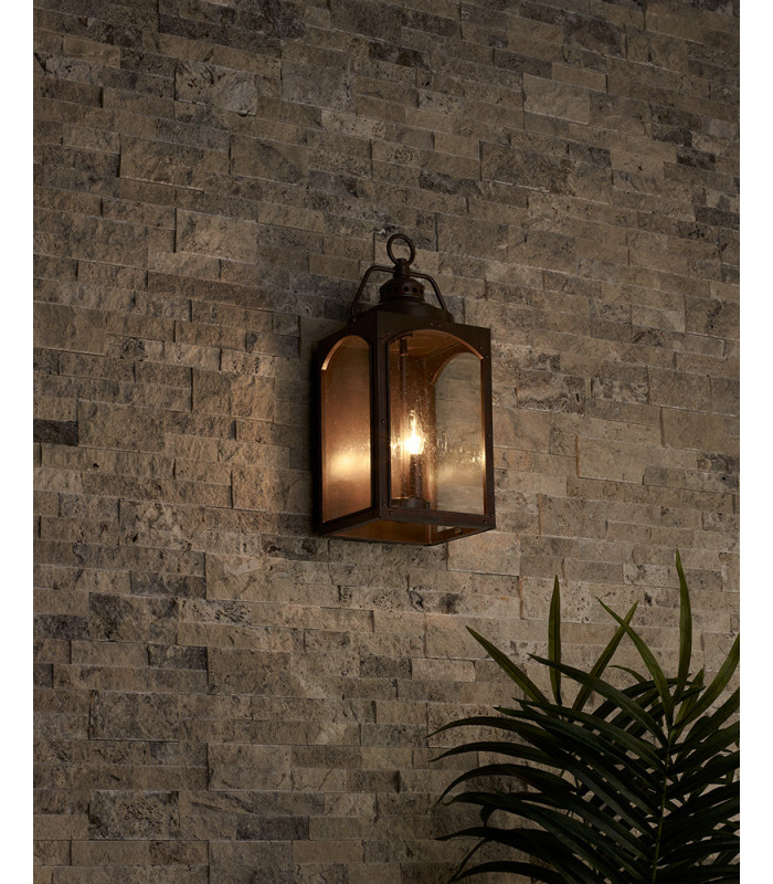 Outdoor 3 Light Large Wall Lantern, Copper Oxide, IP44, E14