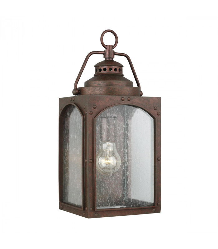 Outdoor 1 Light Medium Wall Lantern, Copper Oxide, IP44, E27