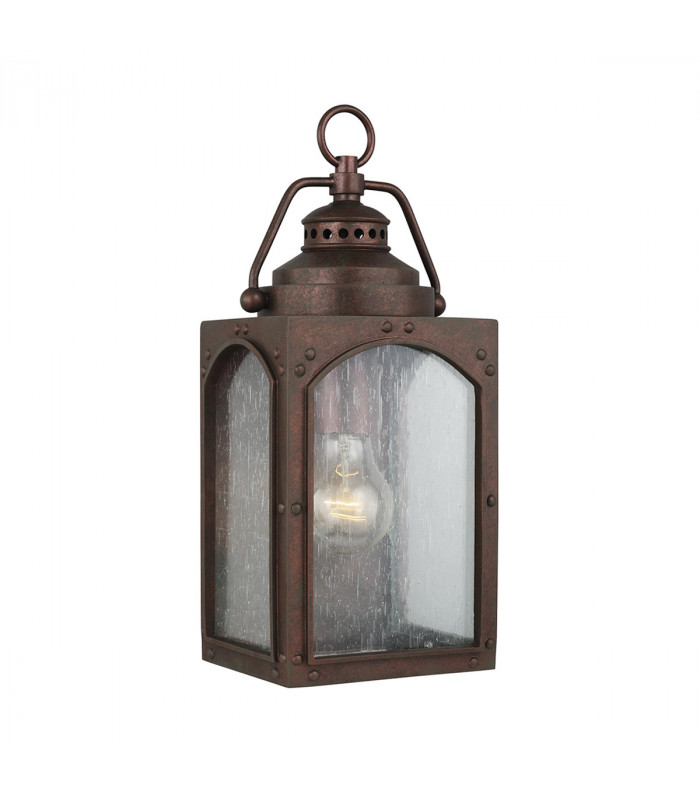 Outdoor 1 Light Small Wall Lantern, Copper Oxide, IP44, E27