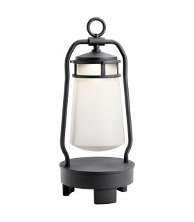 Integrated LED Outdoor Portable Bluetooth Speaker Lantern, EU Plug, Textured Black, IP44