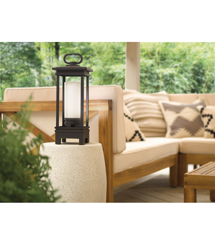 Integrated LED Outdoor Portable Bluetooth Speaker Lantern, UK Plug, Rubbed Bronze, IP44