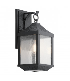 Outdoor 1 Light Medium Wall Lantern, Distressed Black, IP44, E27