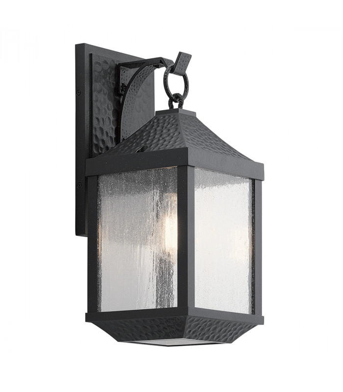 Outdoor 1 Light Medium Wall Lantern, Distressed Black, IP44, E27