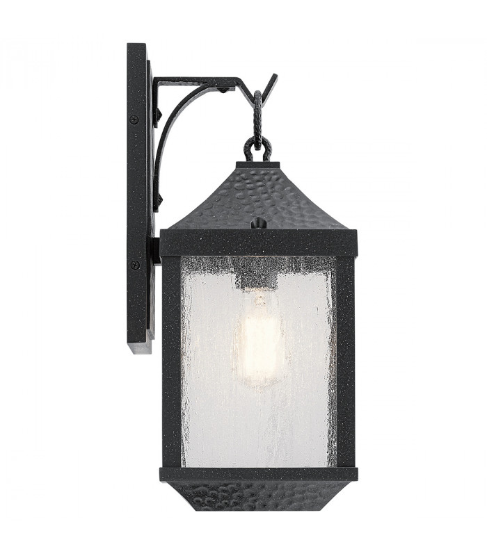 Outdoor 1 Light Medium Wall Lantern, Distressed Black, IP44, E27