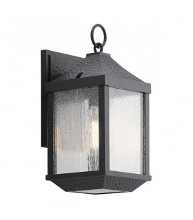 Outdoor 1 Light Small Wall Lantern, Distressed Black, IP44, E27