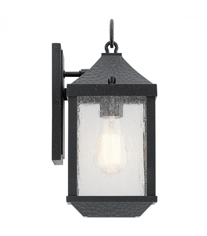 Outdoor 1 Light Small Wall Lantern, Distressed Black, IP44, E27